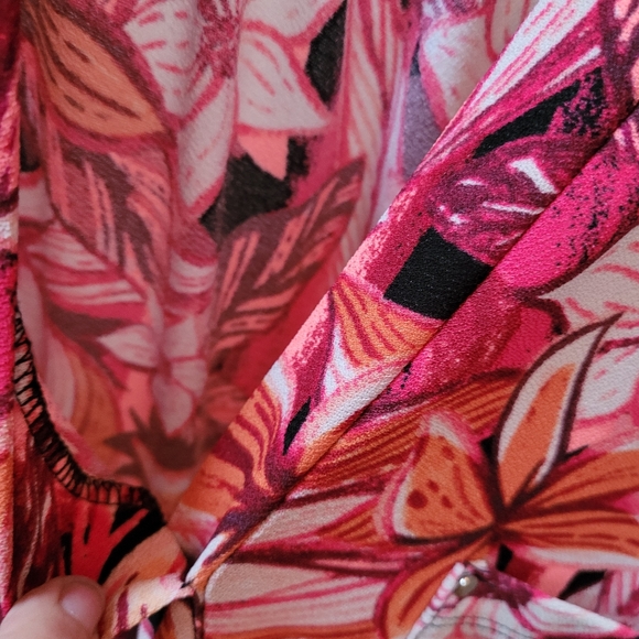 Apt 9 Women's size L Multicolor Floral Dress stretch sleeveless drawstring - Picture 5 of 10